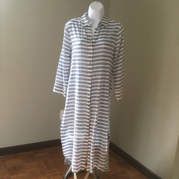Chico's Black Label Shirt Tunic. 0. Blue and White - Picture 2 of 11